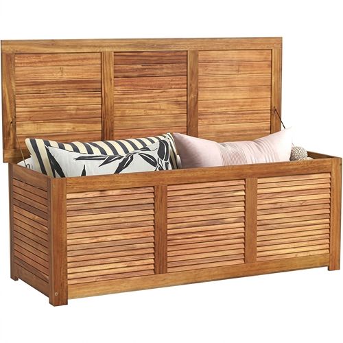 RELAX4LIFE Deck Box Acacia Wood 46 Gallon