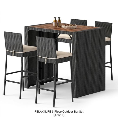 RELAX4LIFE 5-Piece Outdoor Bar Set