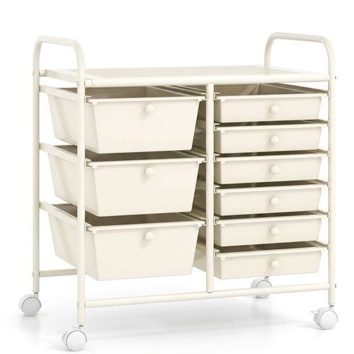 RELAX4LIFE 9 Drawer Rolling Storage Cart