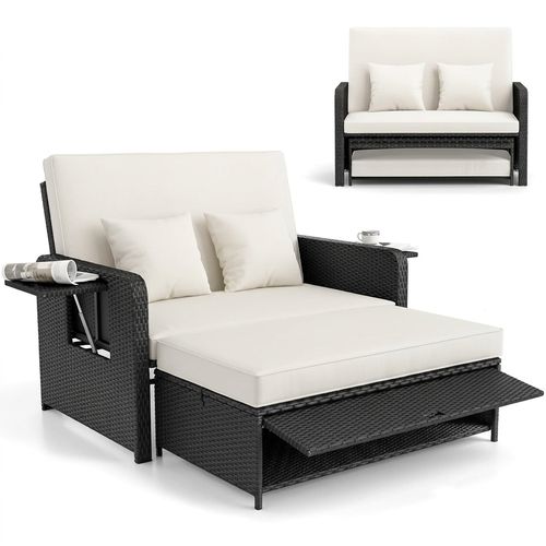 RELAX4LIFE Wicker Patio Outdoor Daybed