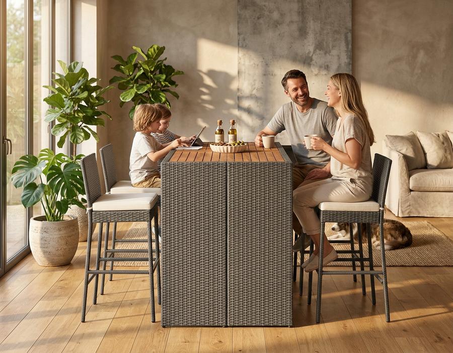 Bar set on a backyard patio